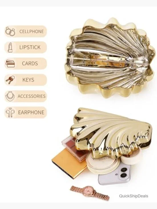 Acrylic Clutch Evening Bag with Detachable Shoulder Strap - Picture 6 of 7